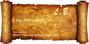 Ley Barnabás névjegykártya